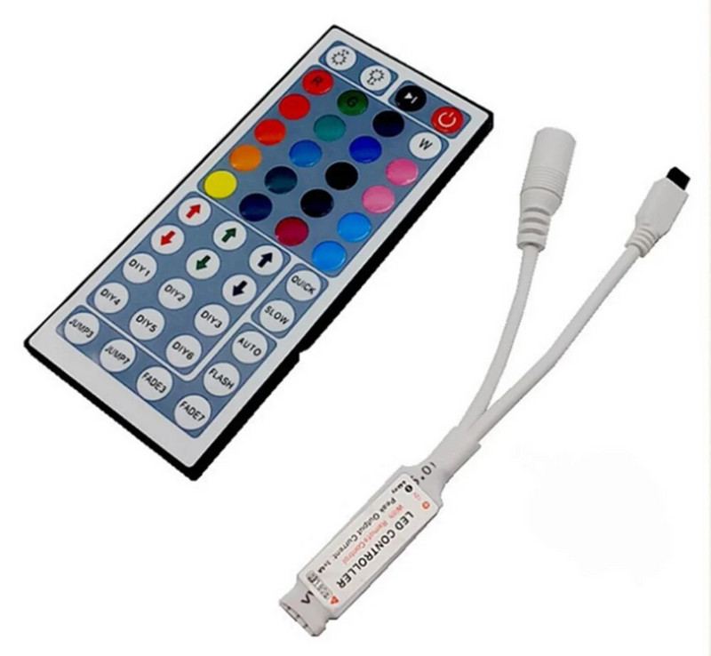 Led kontroler 24/44 tipke LED IR RGB kontroler kutija 1 do 2 kontroler IR daljinski prigušivač DC12V za RGB 3528 5050 LED trake svjetla