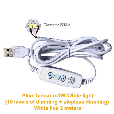 1 τμχ Λευκό DC 5V Dimmable LED Chips 5730 SMD Λάμπα LED DIY Light Adjustable LED Bulb USB Dimmer Learning Working Rechargeable Lamp