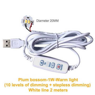 1 τμχ Λευκό DC 5V Dimmable LED Chips 5730 SMD Λάμπα LED DIY Light Adjustable LED Bulb USB Dimmer Learning Working Rechargeable Lamp