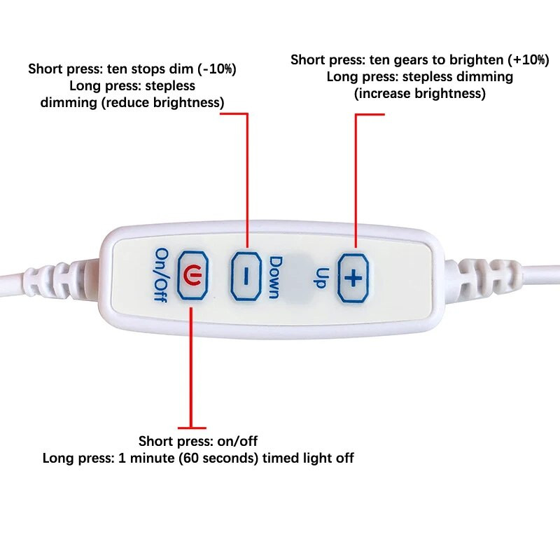 1 τμχ Λευκό DC 5V Dimmable LED Chips 5730 SMD Λάμπα LED DIY Light Adjustable LED Bulb USB Dimmer Learning Working Rechargeable Lamp