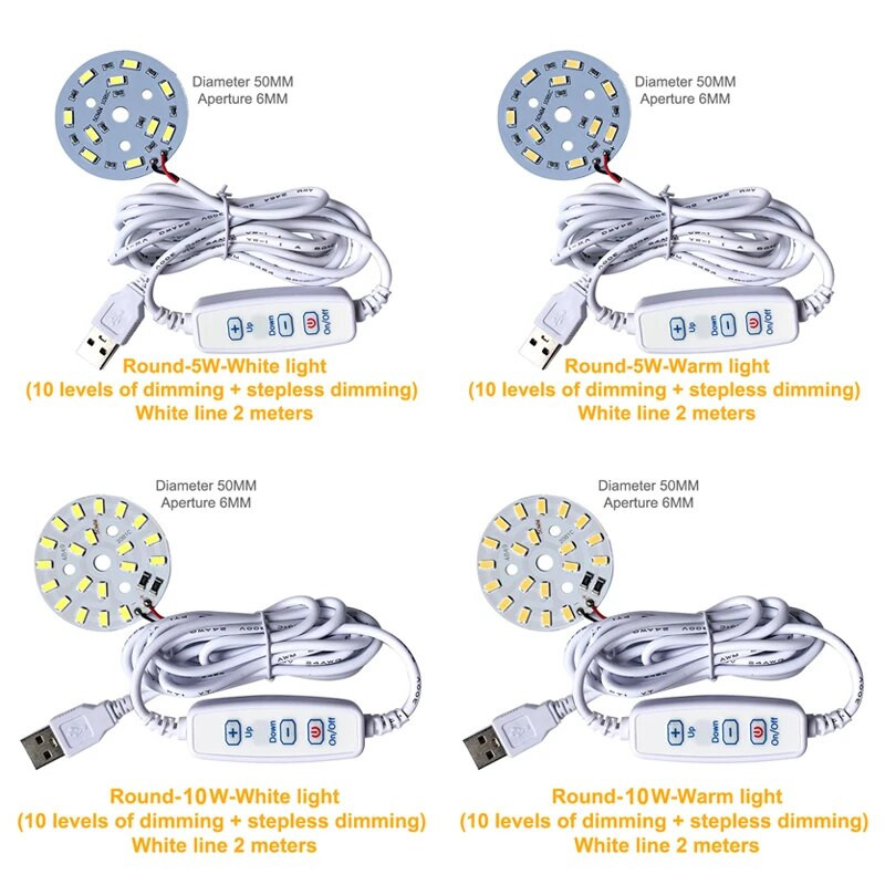 1 τμχ Λευκό DC 5V Dimmable LED Chips 5730 SMD Λάμπα LED DIY Light Adjustable LED Bulb USB Dimmer Learning Working Rechargeable Lamp