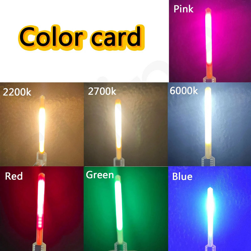 10 vnt Cob Meteor dušo tekančio vandens lempa DC 3V LED kaitinimo diodas 2200k balta mėlyna raudona dalys kaitinamosios šviesos priedai