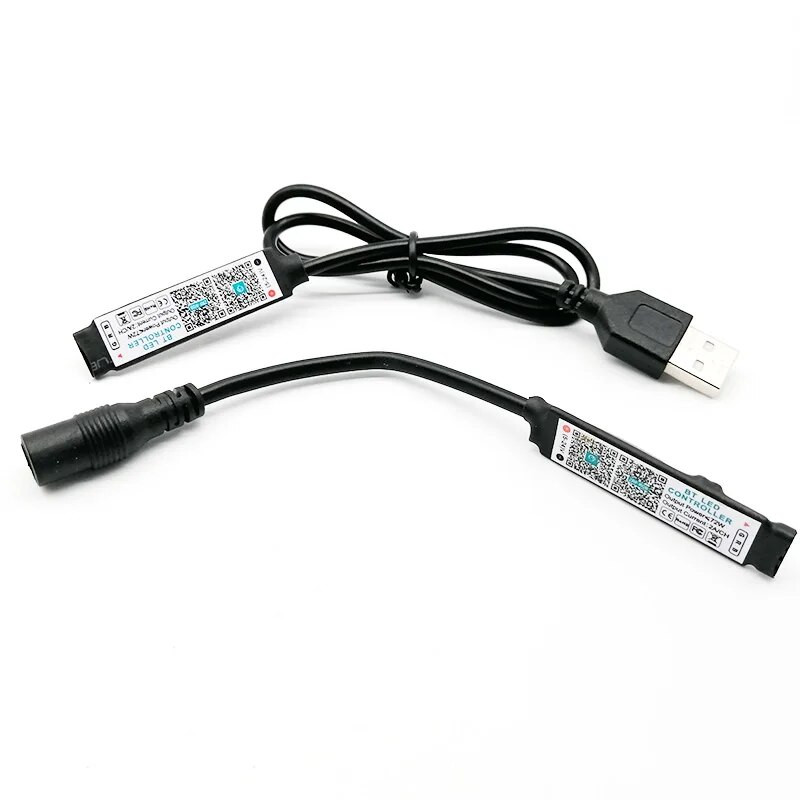 1 PC Mini Bluetooth suderinamas DC5 USB 12V–24V DC RGB LED išmaniojo telefono valdiklis, skirtas 5050 3528 RGB LED juostos šviesos valdikliui