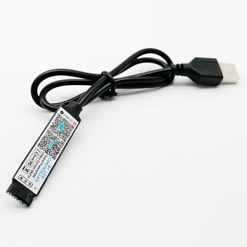 1 PC Mini Bluetooth suderinamas DC5 USB 12V–24V DC RGB LED išmaniojo telefono valdiklis, skirtas 5050 3528 RGB LED juostos šviesos valdikliui