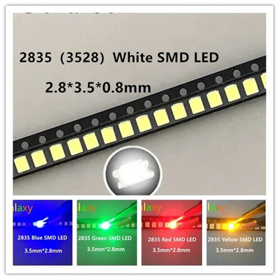 100 vnt = 5 spalvos x 20 vnt 5050 5730 3014 1210 2835 3528 1206 0805 0603 0402 SMD LED diodų rinkinys Raudona / žalia / mėlyna / balta / geltona