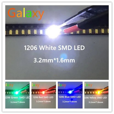 100 vnt = 5 spalvos x 20 vnt 5050 5730 3014 1210 2835 3528 1206 0805 0603 0402 SMD LED diodų rinkinys Raudona / žalia / mėlyna / balta / geltona