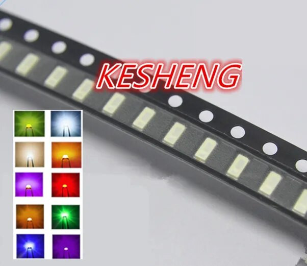 100 vnt = 5 spalvos x 20 vnt 5050 5730 3014 1210 2835 3528 1206 0805 0603 0402 SMD LED diodų rinkinys Raudona / žalia / mėlyna / balta / geltona