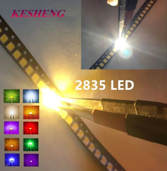 100 vnt = 5 spalvos x 20 vnt 5050 5730 3014 1210 2835 3528 1206 0805 0603 0402 SMD LED diodų rinkinys Raudona / žalia / mėlyna / balta / geltona