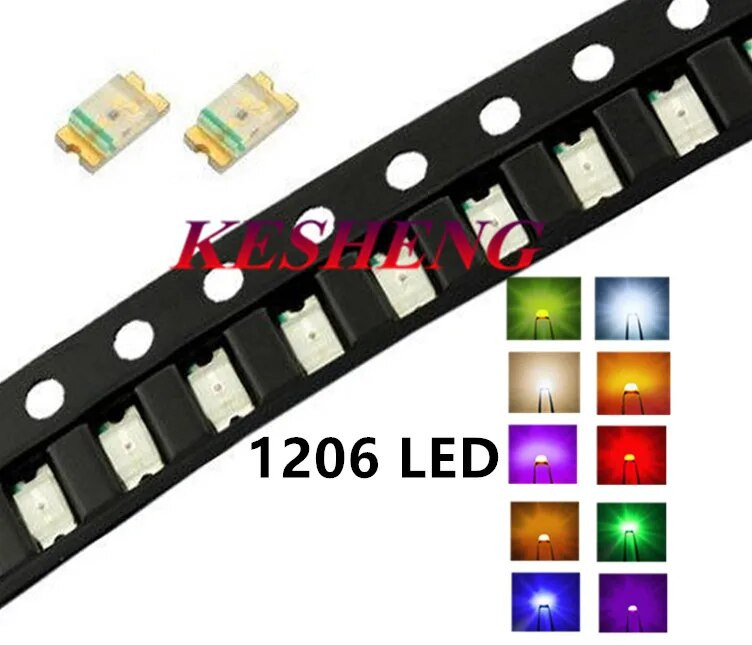 100 vnt = 5 spalvos x 20 vnt 5050 5730 3014 1210 2835 3528 1206 0805 0603 0402 SMD LED diodų rinkinys Raudona / žalia / mėlyna / balta / geltona