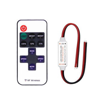 MINI 3/9/11/14 Keys RF Wireless Remote Led Dimmer Controller For 2835 3014 5050 5730 Μονόχρωμο CCT RGB Strip Light DC5-24V