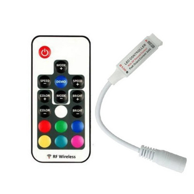 MINI 3/9/11/14Keys RF belaidis nuotolinis šviesos diodo šviesos diodo valdiklis, skirtas 2835 3014 5050 5730 vienspalvis CCT RGB juostinis šviestuvas DC5-24V