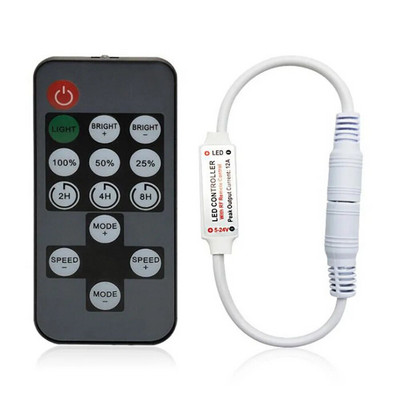 MINI 3/9/11/14Keys RF belaidis nuotolinis šviesos diodo šviesos diodo valdiklis, skirtas 2835 3014 5050 5730 vienspalvis CCT RGB juostinis šviestuvas DC5-24V