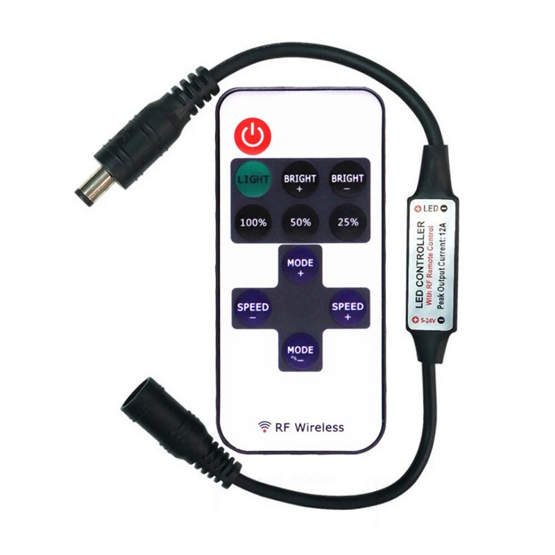 MINI 3/9/11/14Keys RF belaidis nuotolinis šviesos diodo šviesos diodo valdiklis, skirtas 2835 3014 5050 5730 vienspalvis CCT RGB juostinis šviestuvas DC5-24V