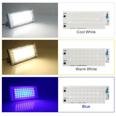 AC 220V 50W LED chip Floodlight SMD 2835 Smart LED lámpagyöngyhöz kültéri világítás chip LED utcai lámpa spotlámpa világító gyöngyhöz