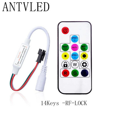 WS2812B WS2811 LED pikselių juostos šviesos valdiklis USB/DC 3 klavišai RF 14/17/21 klavišai su nuotolinio valdymo pulteliu DC5-24V