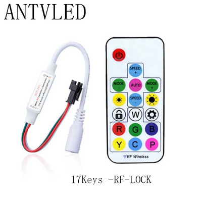 WS2812B WS2811 LED pikselių juostos šviesos valdiklis USB/DC 3 klavišai RF 14/17/21 klavišai su nuotolinio valdymo pulteliu DC5-24V