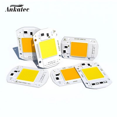 LED COB lámpa chip 10W 20W 30W 50W AC110V 220V Smart IC LED gyöngyök barkácsolás LED-es reflektorhoz COB-chip hideg fehér meleg fehér