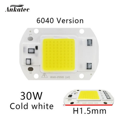 LED COB lampa čip 10W 20W 30W 50W AC110V 220V Smart IC LED perle DIY za LED reflektor Reflektor COB čip Hladna bijela Topla bijela