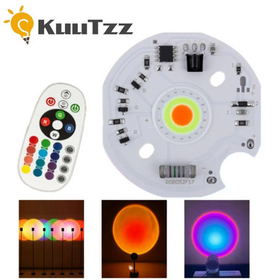 RGB LED COB Chip AC 220V többszínű LED naplemente lámpa chip távirányítóval LED Rainbow Neon éjszakai fény hangulatvilágítási dekorációhoz