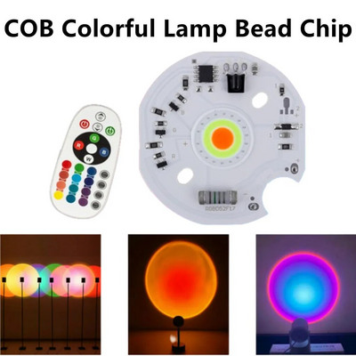 RGB LED COB Chip AC 220V többszínű LED naplemente lámpa chip távirányítóval LED Rainbow Neon éjszakai fény hangulatvilágítási dekorációhoz