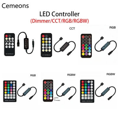 LED kontroler Bežični daljinski upravljač za jednu boju Dvostruko bijelo RGB RGBW TV stolno svjetlo Pozadinsko svjetlo LED trake