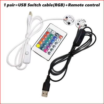 1 чифт входно DC5V цветно градиентно LED RGB светлинно табло с черен или бял 1-метров USB превключвател и дистанционно управление.