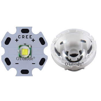 Cree XM-L LED T6 Бяла светлина с 20 mm звезда печатна платка + 3.7 V 5 режима LED драйвер + T6 10 градуса LED обектив с комплект държач за основа