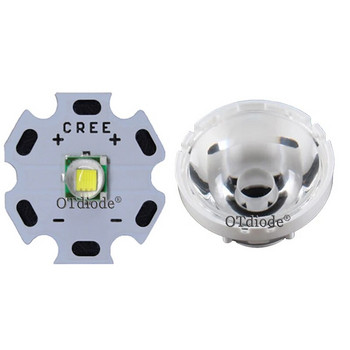 Cree XM-L LED T6 White Light with 20mm star pcb+ 3.7V 5modes led Driver +T6 10degree Lens Lens with Base Holder Kit