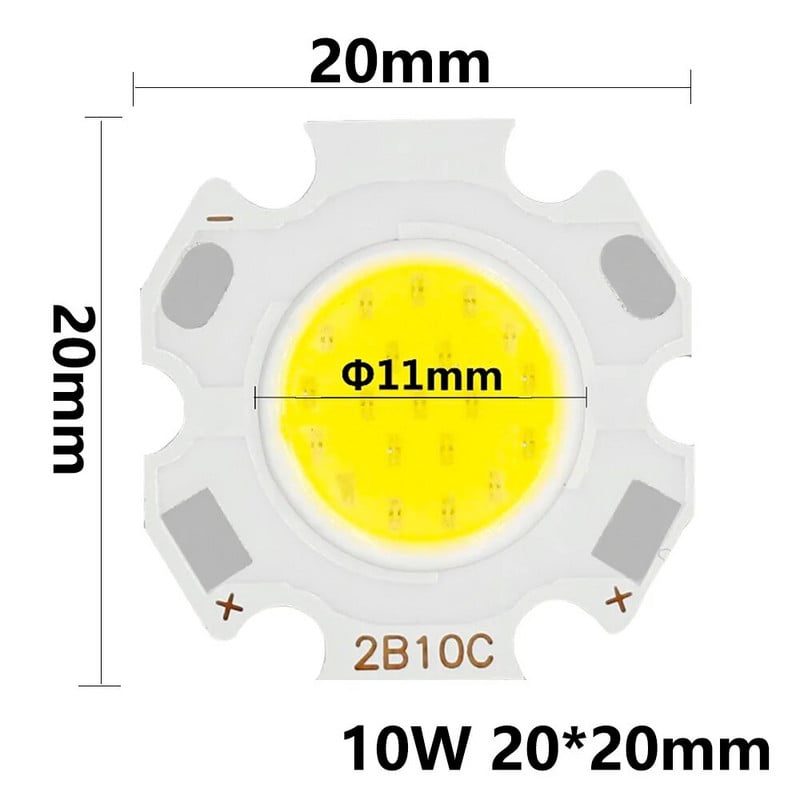 20 komada puno LED COB žarulja velike snage 20 mm 3 W 5 W 7 W 10 W Koristite 250 mA LED izvor svjetla s čipom SpotLight Lampe za svjetiljke