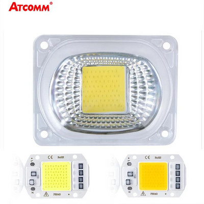 20W 30W 50W COB LED светлинна матрица с рефлектор на леща 110V 220V Smart IC Високомощна диодна матрица с чип лампа Направи си сам прожектор