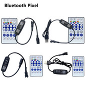 WS2812B SK6812 WS2811 LED riba Bluetooth-kontroller USB DC 5V 12V 24V MIC Music APP Kaugjuhtimispult ZENGGE Pixel RGB valguskontroller