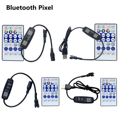 WS2812B SK6812 WS2811 LED лента Bluetooth контролер USB DC 5V 12V 24V MIC Музикално приложение Дистанционно управление ZENGGE Pixel RGB светлина