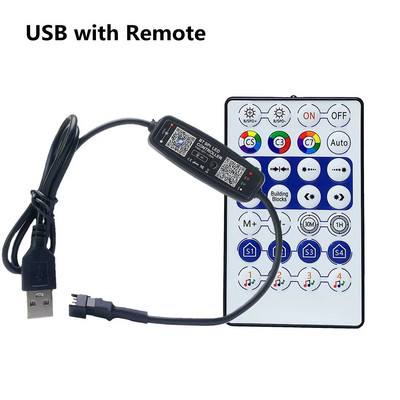 WS2812B SK6812 WS2811 LED riba Bluetooth-kontroller USB DC 5V 12V 24V MIC Music APP Kaugjuhtimispult ZENGGE Pixel RGB valguskontroller