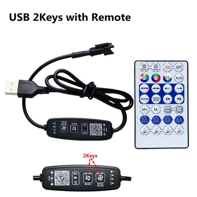 WS2812B SK6812 WS2811 LED riba Bluetooth-kontroller USB DC 5V 12V 24V MIC Music APP Kaugjuhtimispult ZENGGE Pixel RGB valguskontroller