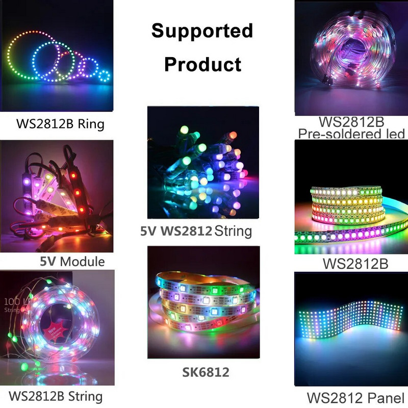 WS2812B SK6812 WS2811 LED riba Bluetooth-kontroller USB DC 5V 12V 24V MIC Music APP Kaugjuhtimispult ZENGGE Pixel RGB valguskontroller