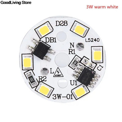 3000K / 4000K 220V LED mikroschemos lemputė SMD plokštės apvalios modulio šviesos šaltinio plokštė lemputės apšvietimui