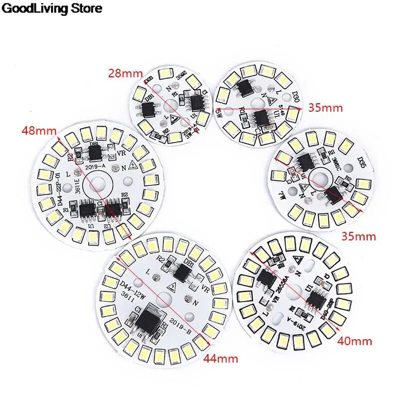 3000K / 4000K 220V LED mikroschemos lemputė SMD plokštės apvalios modulio šviesos šaltinio plokštė lemputės apšvietimui