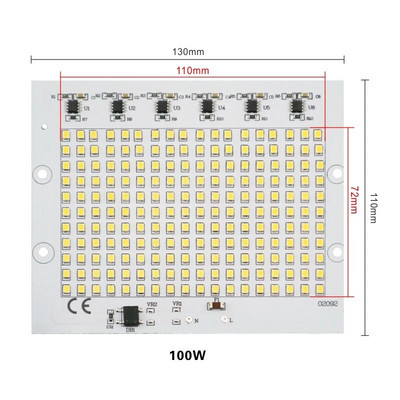 10W 20W 30W 50W 100W LED čip SMD 2835 Perle za reflektore AC 220V-240V Led reflektor Lampa DIY za vanjsku rasvjetu Reflektor