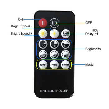 Led DIM контролер Мини RF дистанционно управление 14 клавиша димер DC5V 12V 24V 6A за един цвят 2835 5050 5730 COB LED светлинна лента