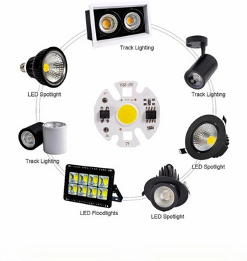 YzzKoo Y32 COB LED Chip Lamp Matrix AC 220V 3W 5W 7W 9W 12W For Floodlight Spotlight No Need Drive Projector Light Beads