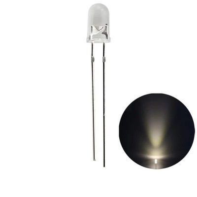 Led dióda 12V kerek 5mm dióda kibocsátó izzó modulok szuper fényes víztiszta zöld piros fehér sárga kék zseblámpához