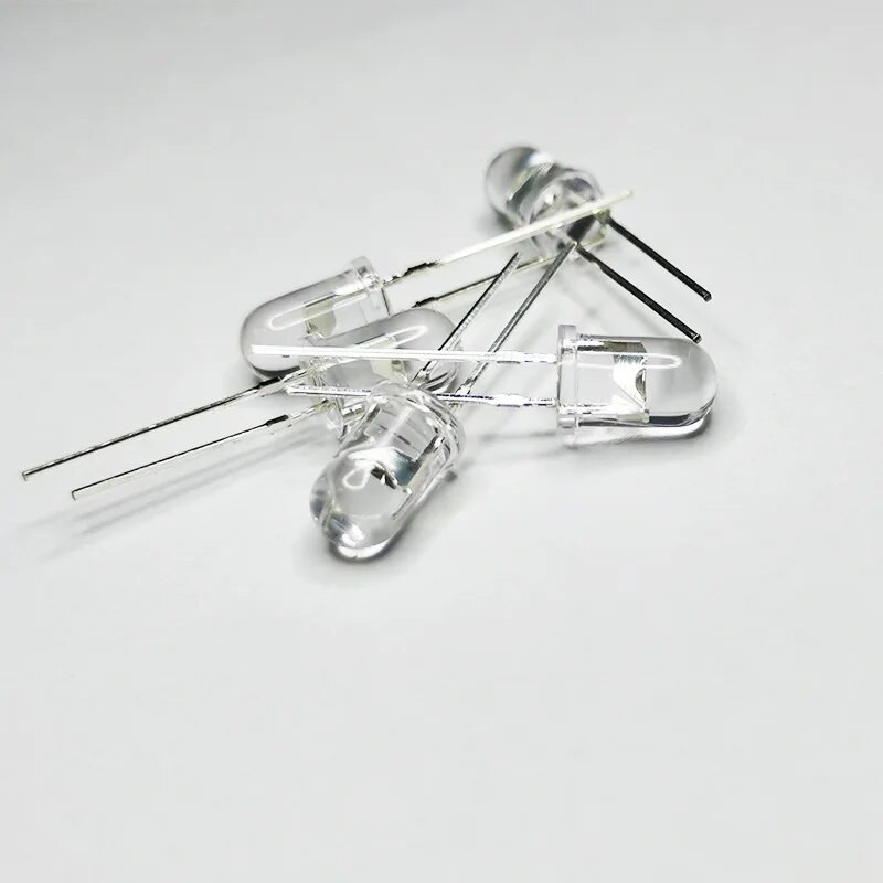 Led dióda 12V kerek 5mm dióda kibocsátó izzó modulok szuper fényes víztiszta zöld piros fehér sárga kék zseblámpához