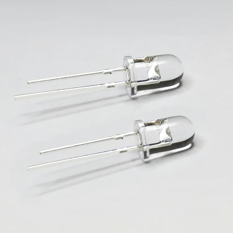 Led dióda 12V kerek 5mm dióda kibocsátó izzó modulok szuper fényes víztiszta zöld piros fehér sárga kék zseblámpához