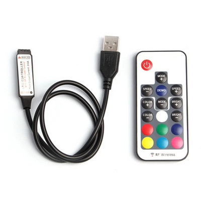 RGBW USB LED Strip Controller 5V Mini RGB Controller 3 14 17 24 44 Key Remote Control Dimmer za 5050 Strip Light TV Pozadinsko osvjetljenje