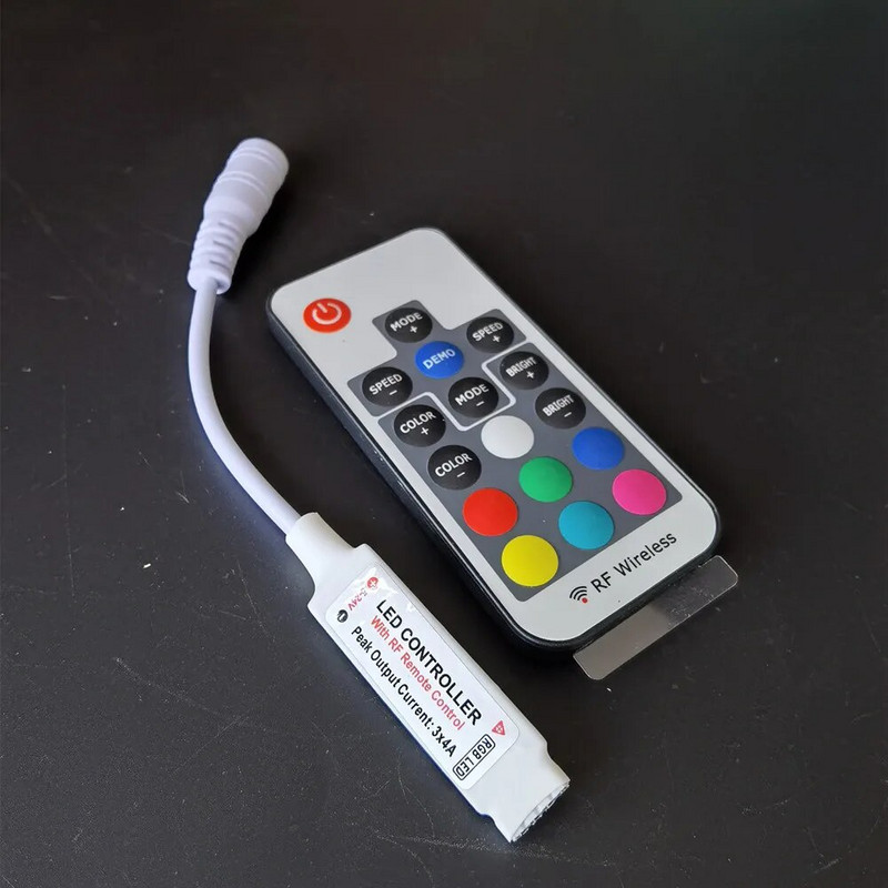 Skirtas 3528 5050 RGB LED juostiniam mini šviestuvui 3 17 24 44 rakto IR nuotolinio belaidžio valdiklio
