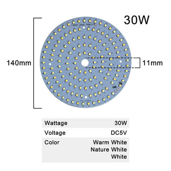 ZHMZH Димируем LED чип LED светлинни перли Направи си сам трицветна регулируема LED крушка Бяла топло бяла повърхностен източник на светлина 5W 6W 10W DC5V