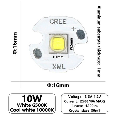 Cree XLamp XM-L2 XML2 T6 LED 3535 5050 1-3W 5-6W 10W 18W LED dioda emiter svjetla za LED svjetiljku Lamp Bead Bijela 6500K 10000K