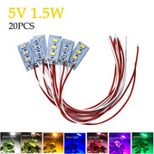 10 vnt Didelio ryškumo 1,5 W 5 V LED 5730 SMD spalvotos lempos karoliukų lemputės su linija raudona geltona žalia mėlyna šilta balta šviesa