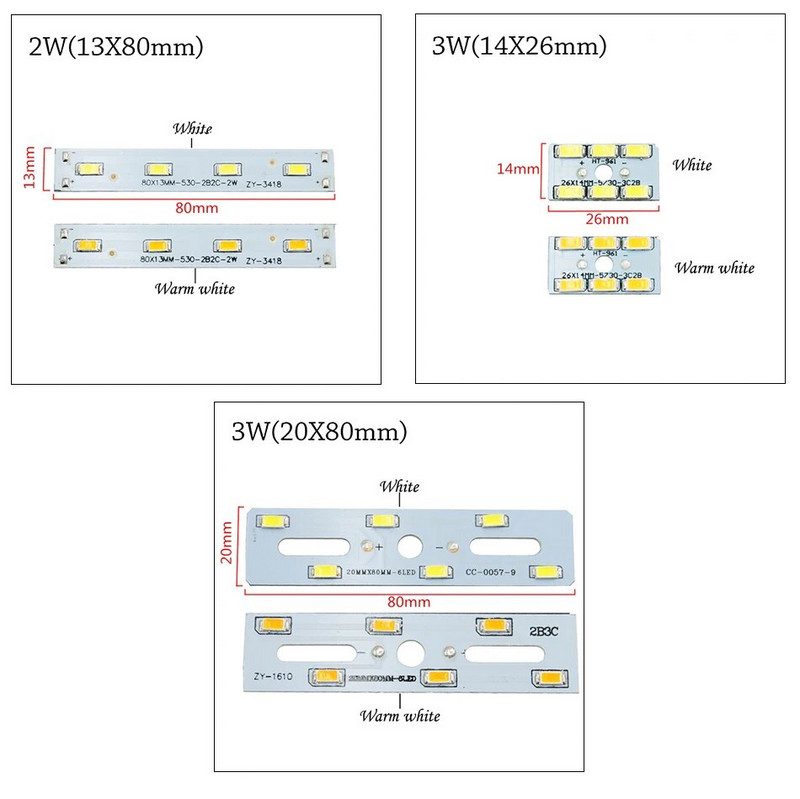 5 bucăți/lot 2W 3W 5W LED Chip SMD 5730 Curent constant 260mA 280mA șirag de lumină de intrare cu bază de placă de aluminiu pentru bec LED DIY