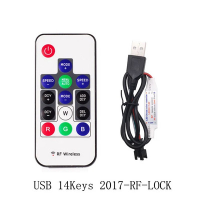 WS2811 WS2812B LED Pixel Light Strip Controller MINI 3Keys 14/17/21Keys USB/DC Led Tape Daljinski upravljač DC5V-24